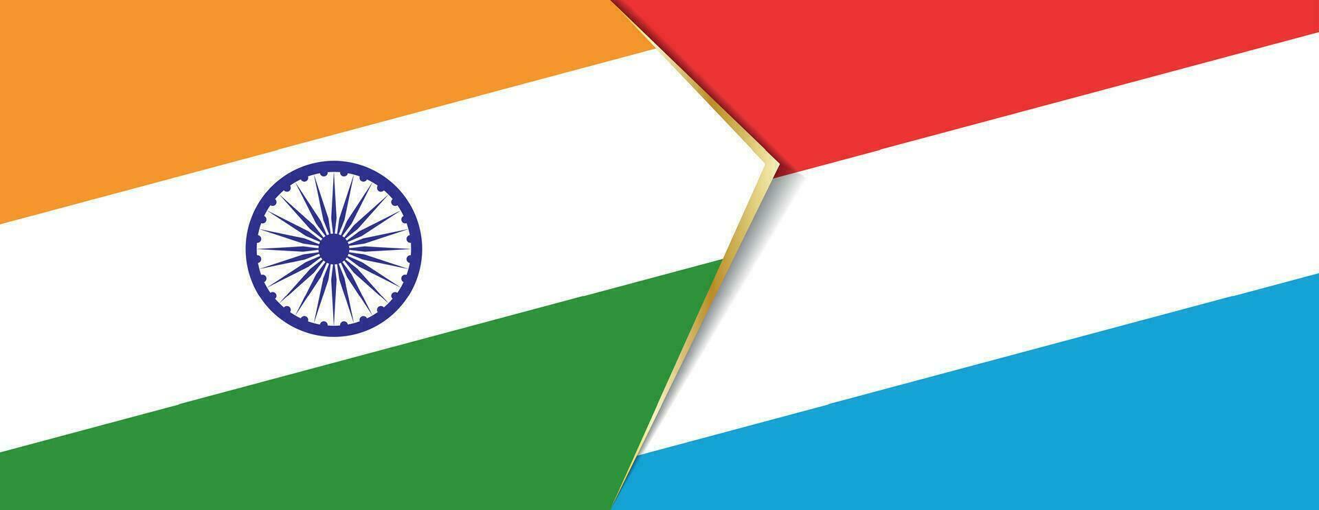 India e lussemburgo bandiere, Due vettore bandiere.