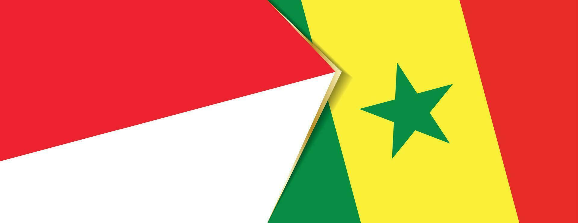 Indonesia e Senegal bandiere, Due vettore bandiere.