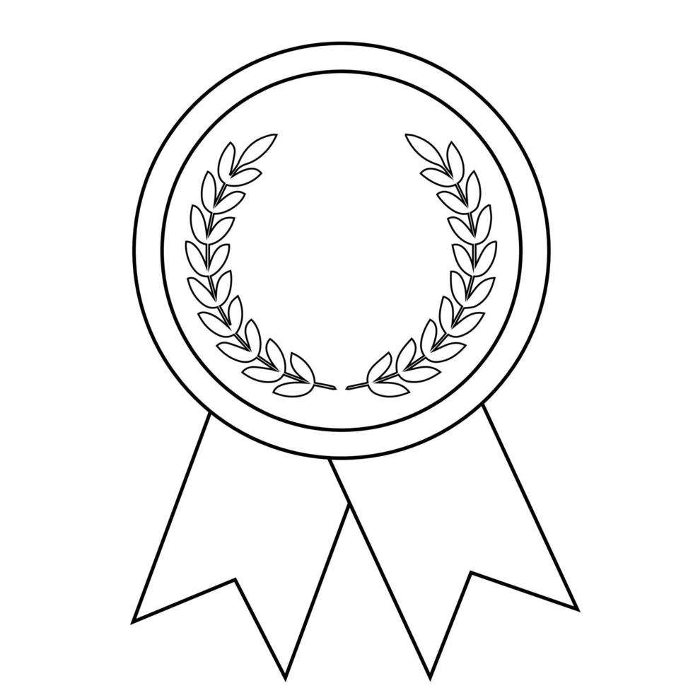 semplice illustrazione della medaglia del premio con nastri per i vincitori vettore