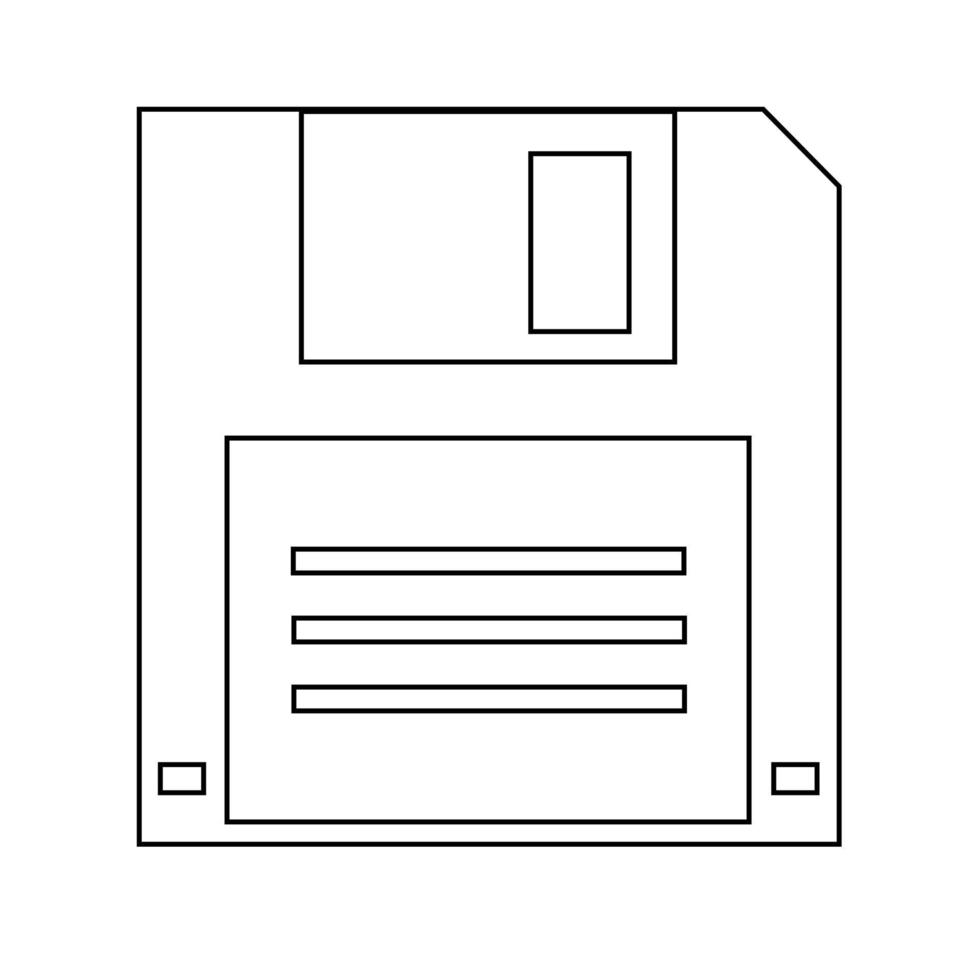 semplice illustrazione dell'icona del componente del personal computer del floppy disk vettore
