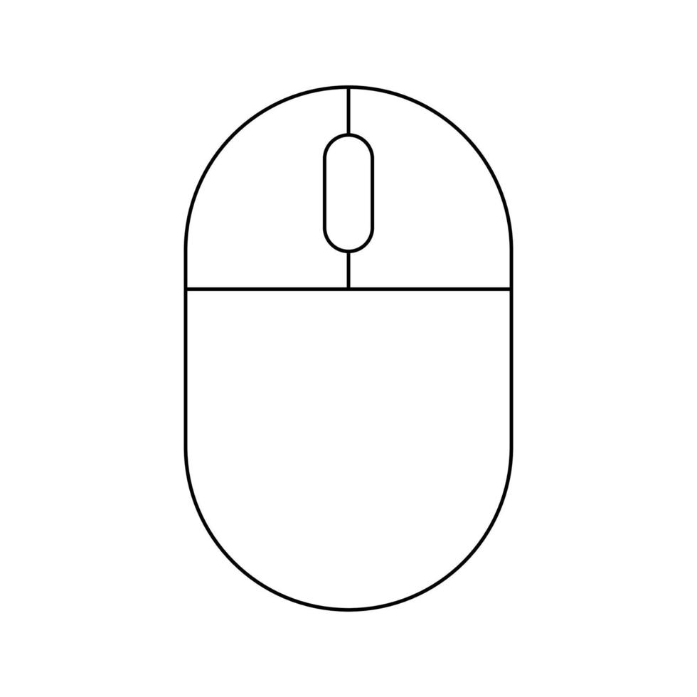 semplice illustrazione dell'icona del componente del personal computer del mouse vettore