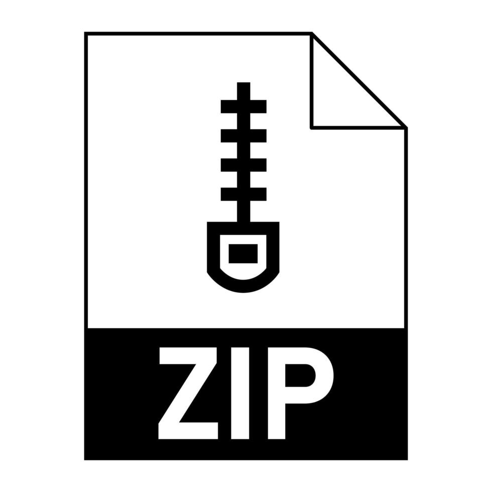 moderno design piatto dell'icona del file di archivio zip per il web vettore