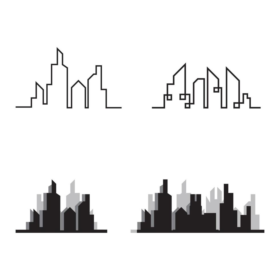 skyline della città moderna. sagoma della città. illustrazione vettoriale in flat