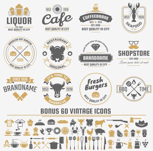 Ristorante Retro Vector Logo per banner