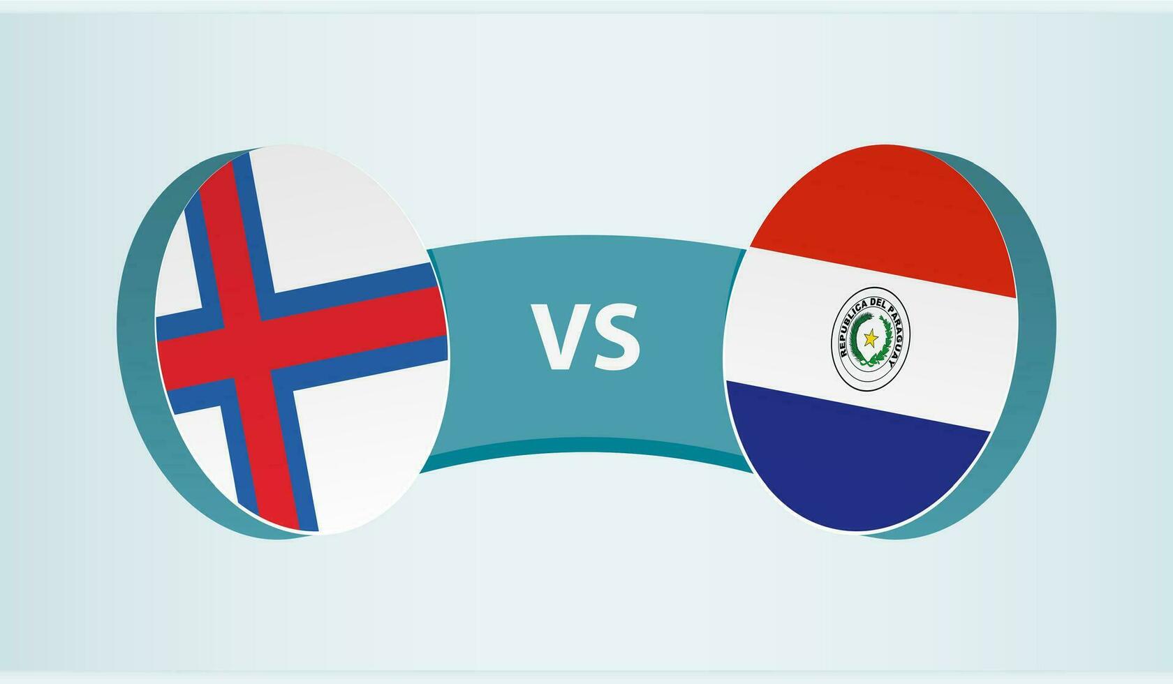 Faroe isole contro paraguay, squadra gli sport concorrenza concetto. vettore