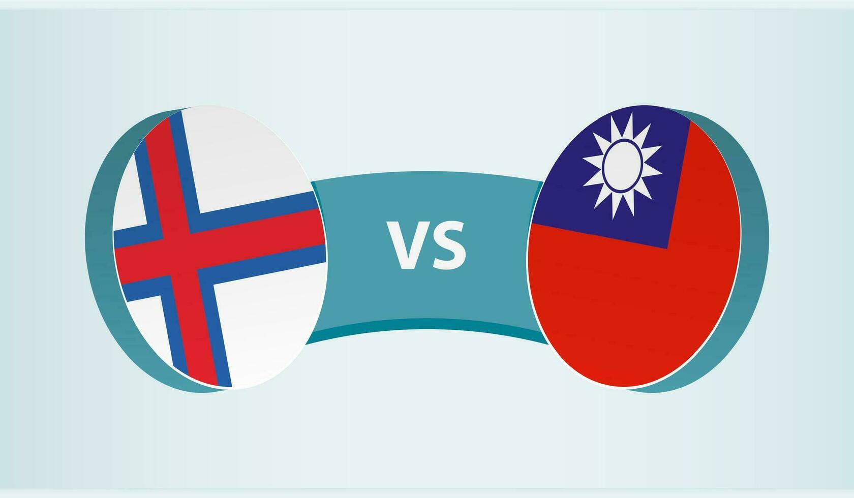 Faroe isole contro taiwan, squadra gli sport concorrenza concetto. vettore