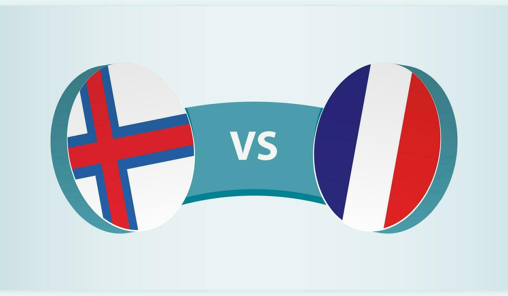 Faroe isole contro Francia, squadra gli sport concorrenza concetto. vettore