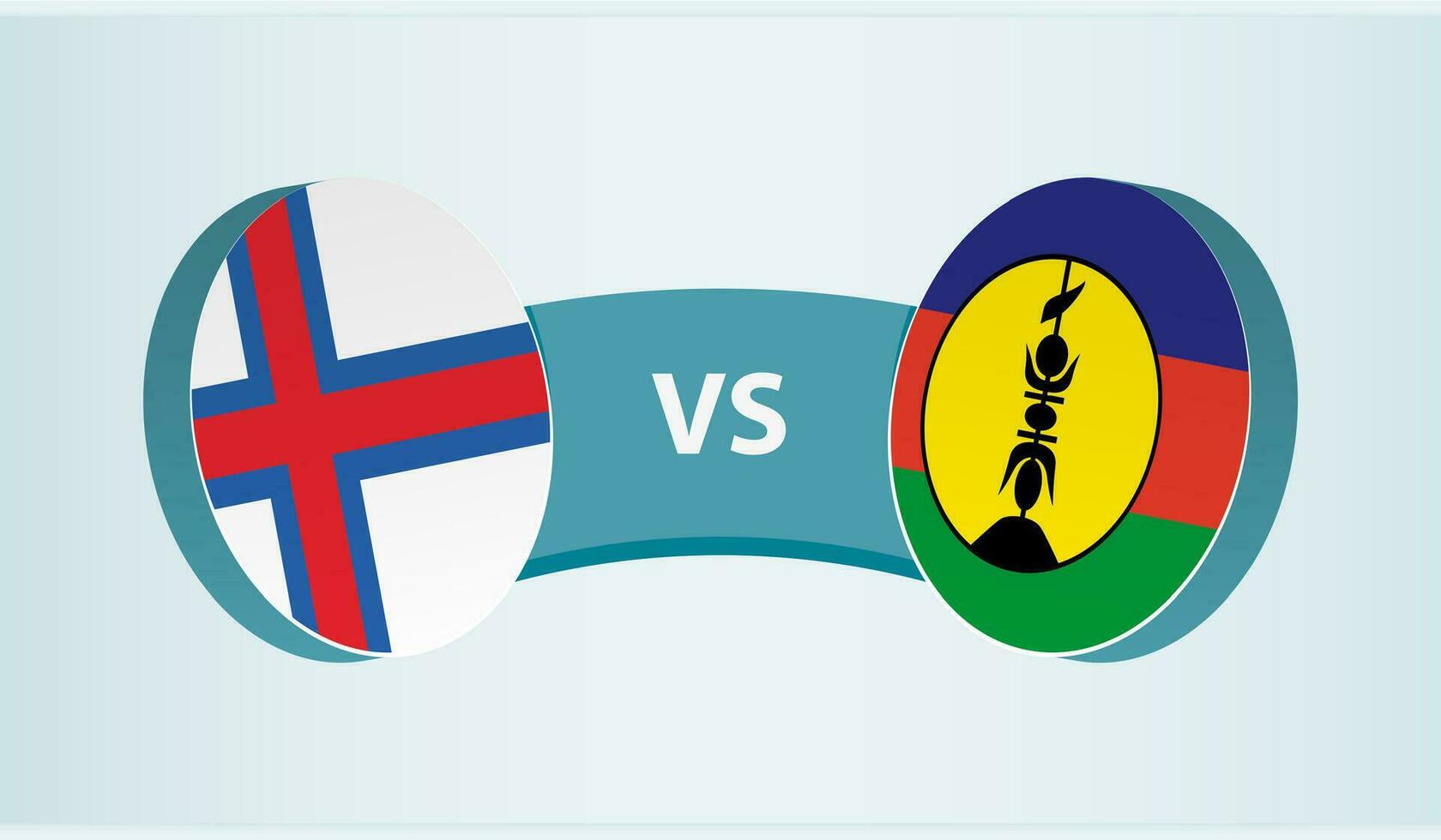 Faroe isole contro nuovo caledonia, squadra gli sport concorrenza concetto. vettore