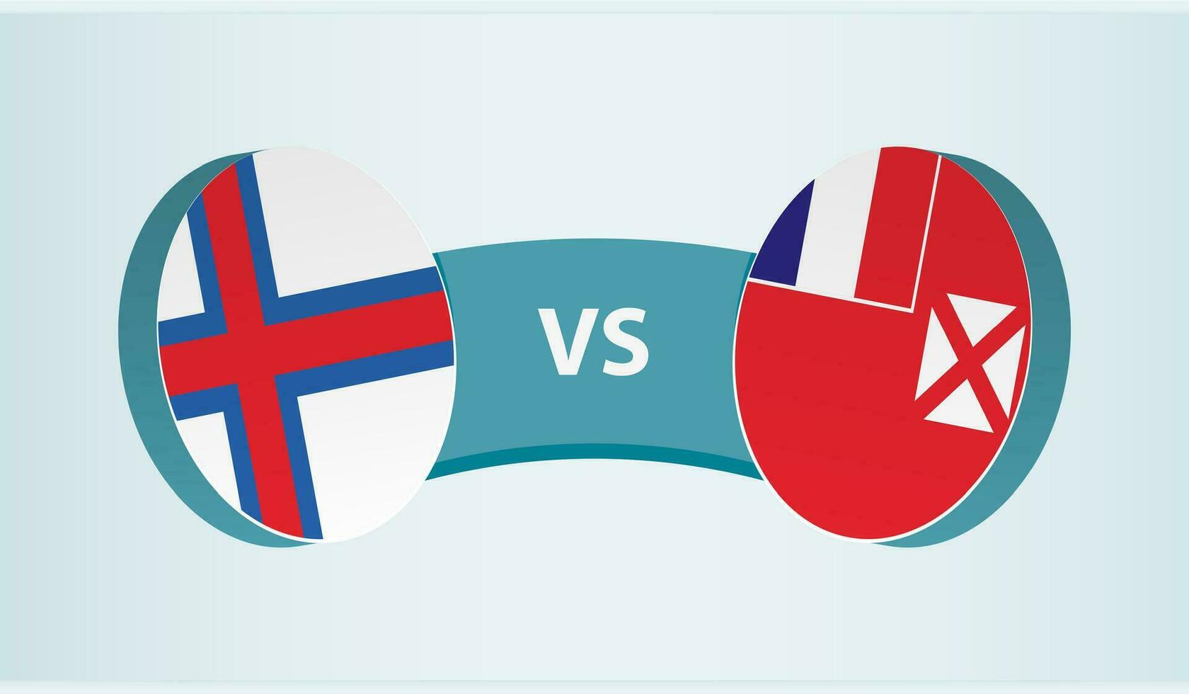 Faroe isole contro wallis e futuna, squadra gli sport concorrenza concetto. vettore