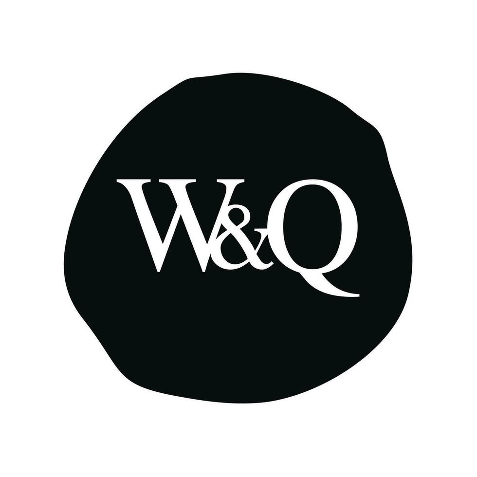 wq iniziale logo lettera spazzola monogramma compagnia vettore