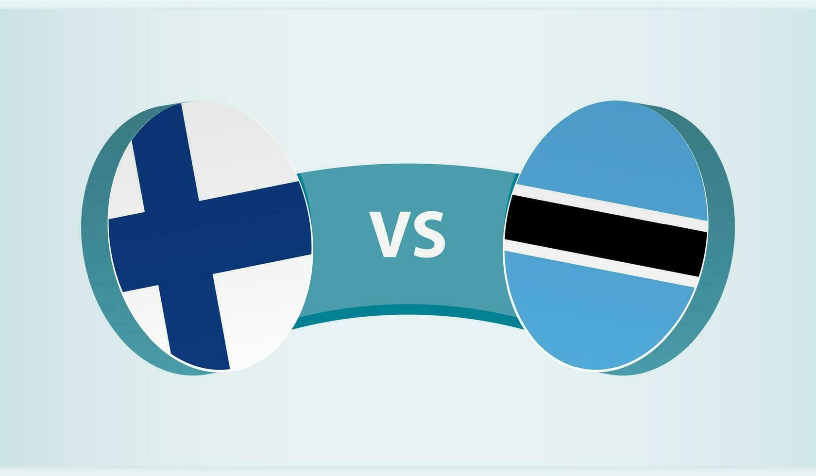 Finlandia contro Botswana, squadra gli sport concorrenza concetto. vettore
