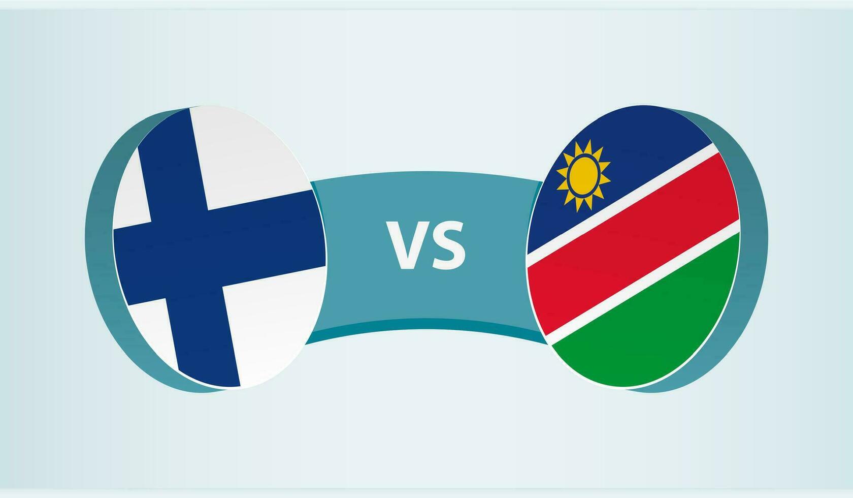 Finlandia contro namibia, squadra gli sport concorrenza concetto. vettore