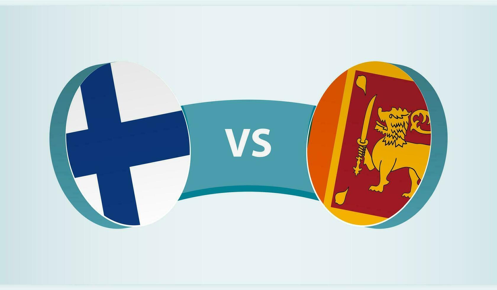 Finlandia contro sri lanka, squadra gli sport concorrenza concetto. vettore