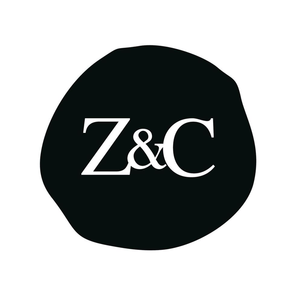 zc iniziale logo lettera spazzola monogramma compagnia vettore