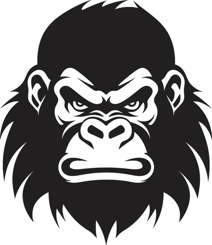 scimmia icona di il giungla minimalista design regale primate maestà nero emblema vettore