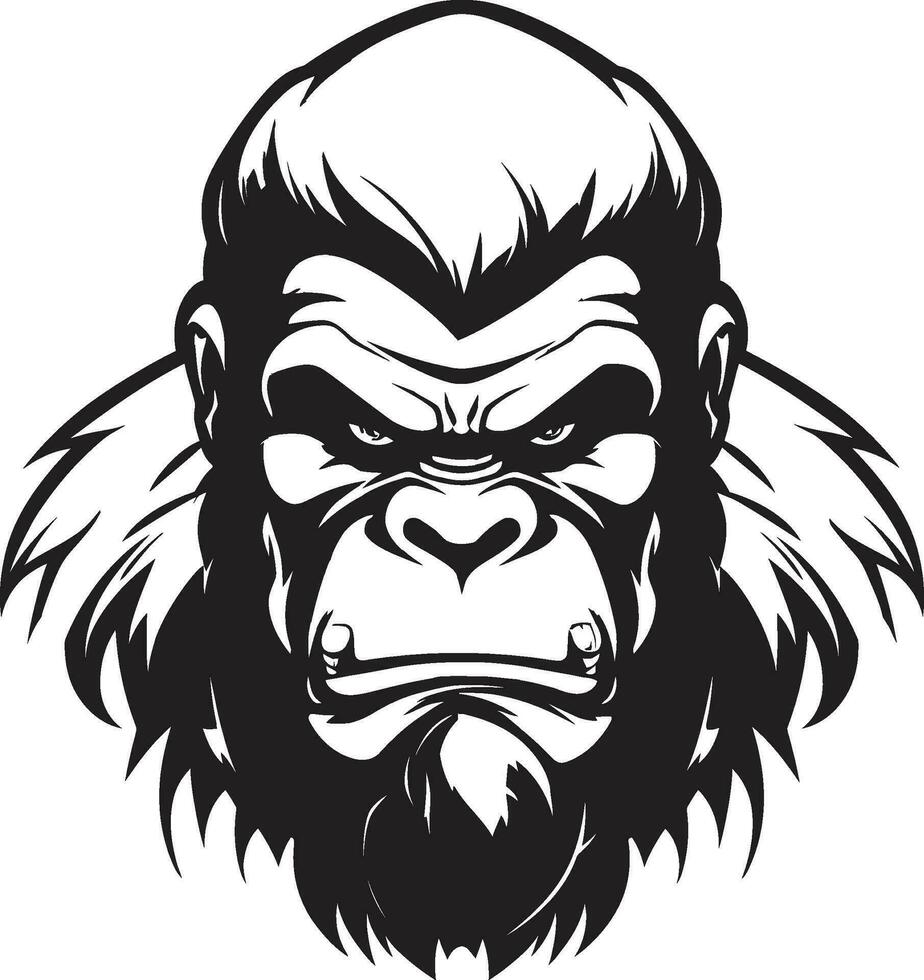 gorilla silhouette maestà vettore logo animali selvatici eleganza nel monocromatico icona