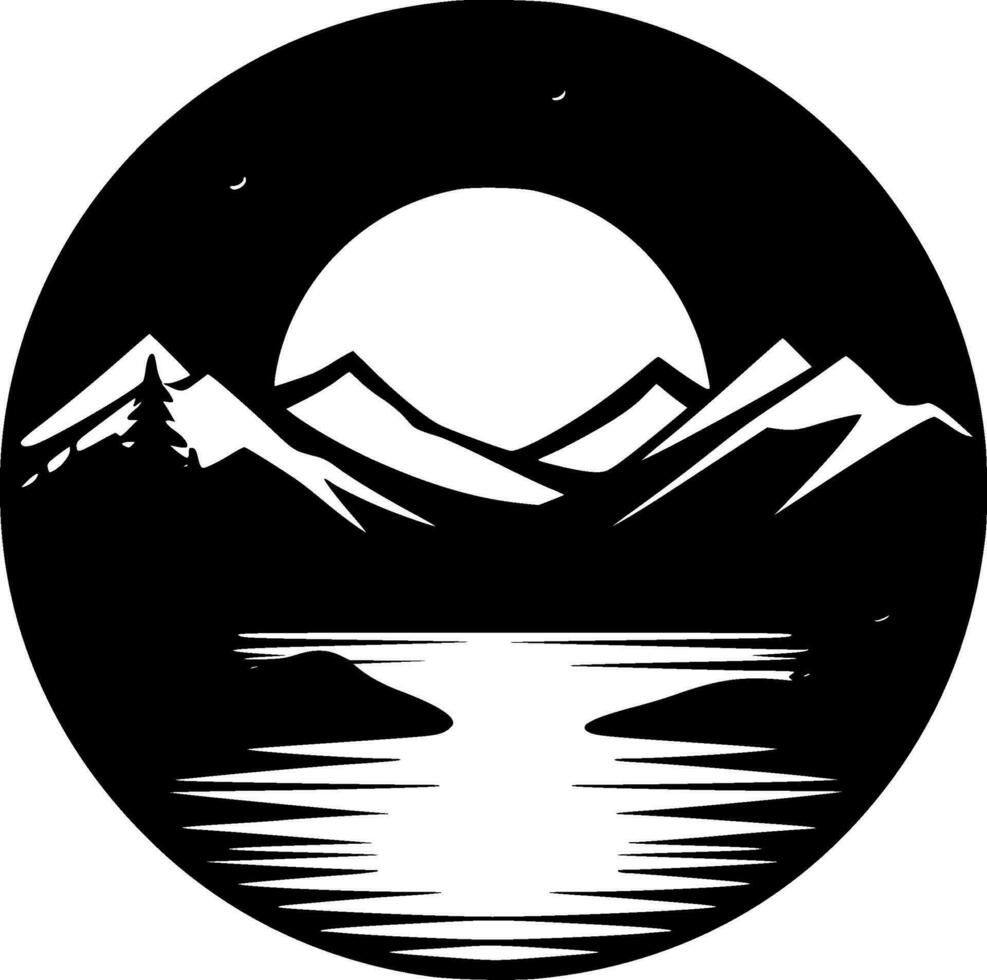 lago - minimalista e piatto logo - vettore illustrazione