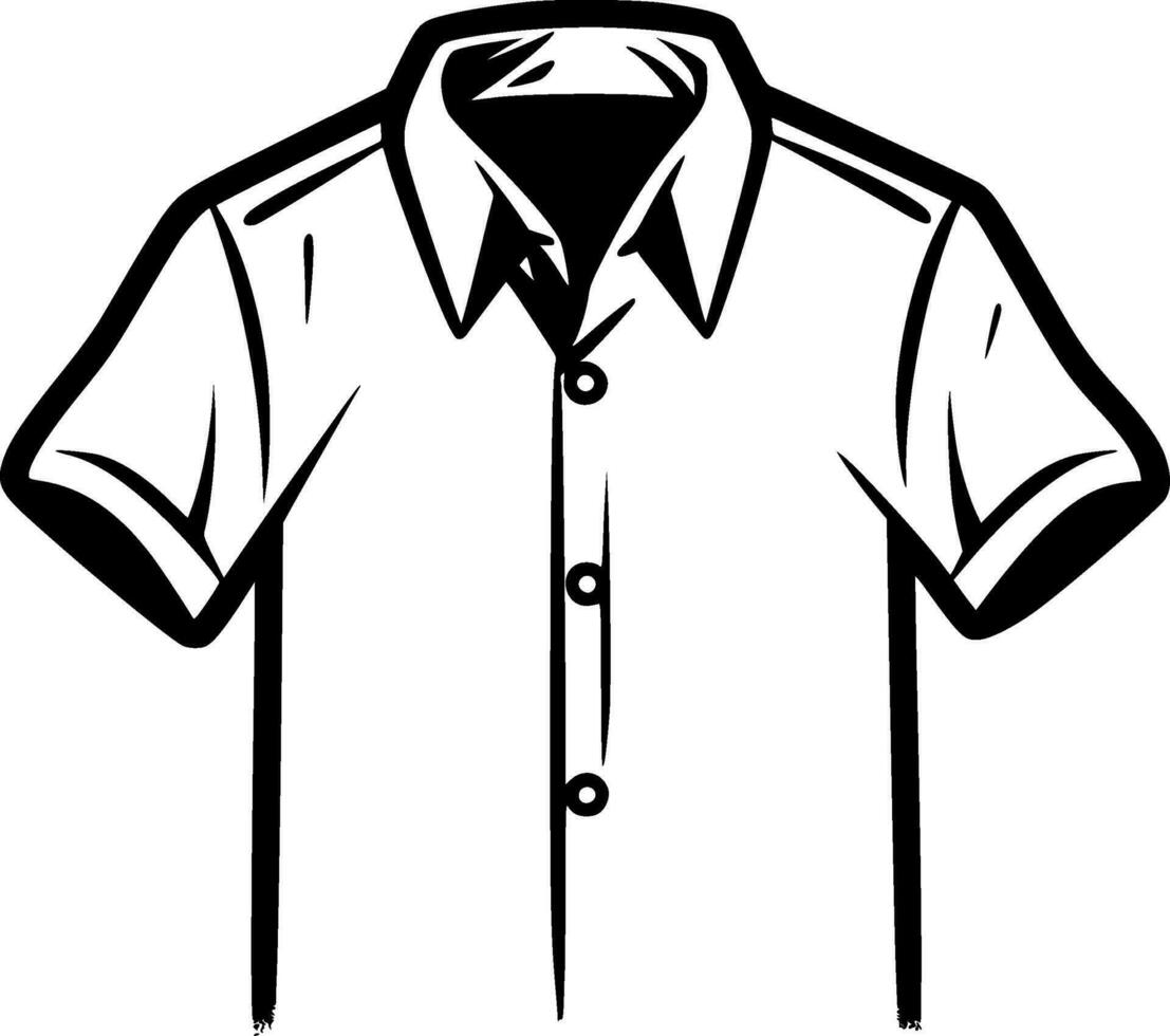 camicia - nero e bianca isolato icona - vettore illustrazione