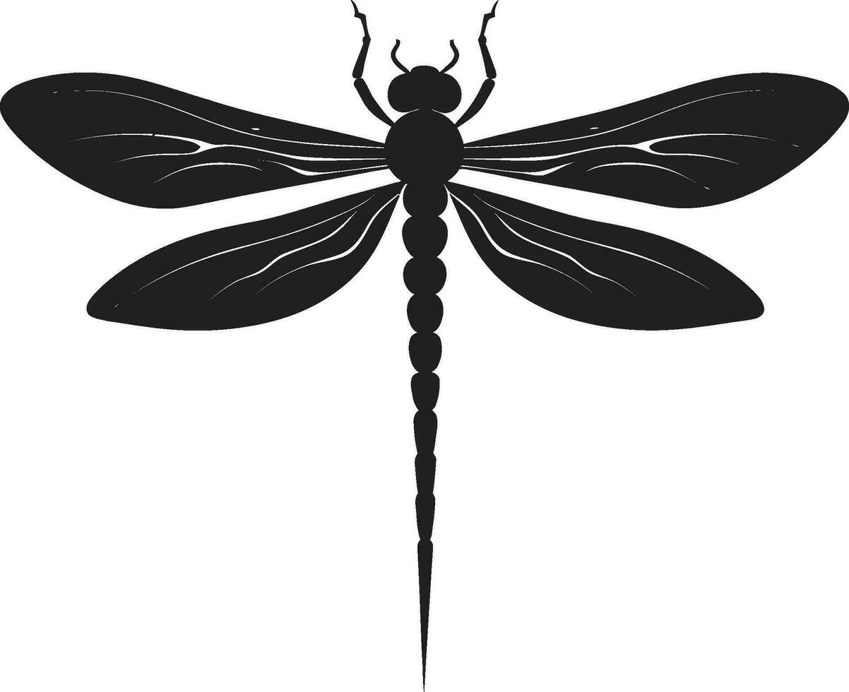 illuminato dalla luna custode libellula icona design radiante eclisse nero vettore libellula simbolo