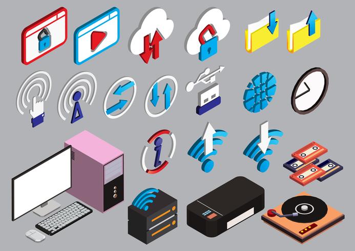 l&#39;illustrazione delle icone del computer grafico di informazioni ha fissato il concetto vettore