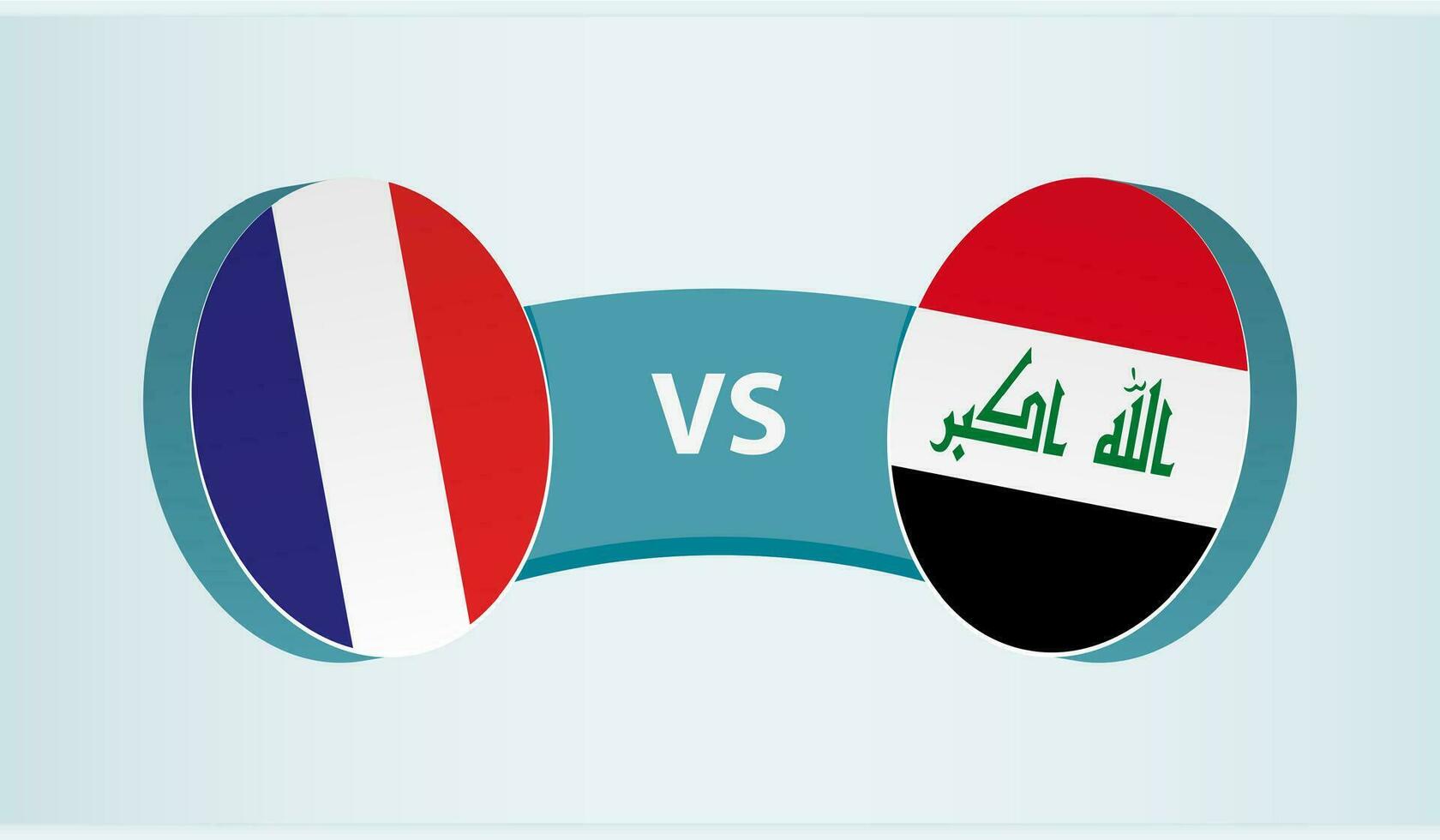 Francia contro Iraq, squadra gli sport concorrenza concetto. vettore