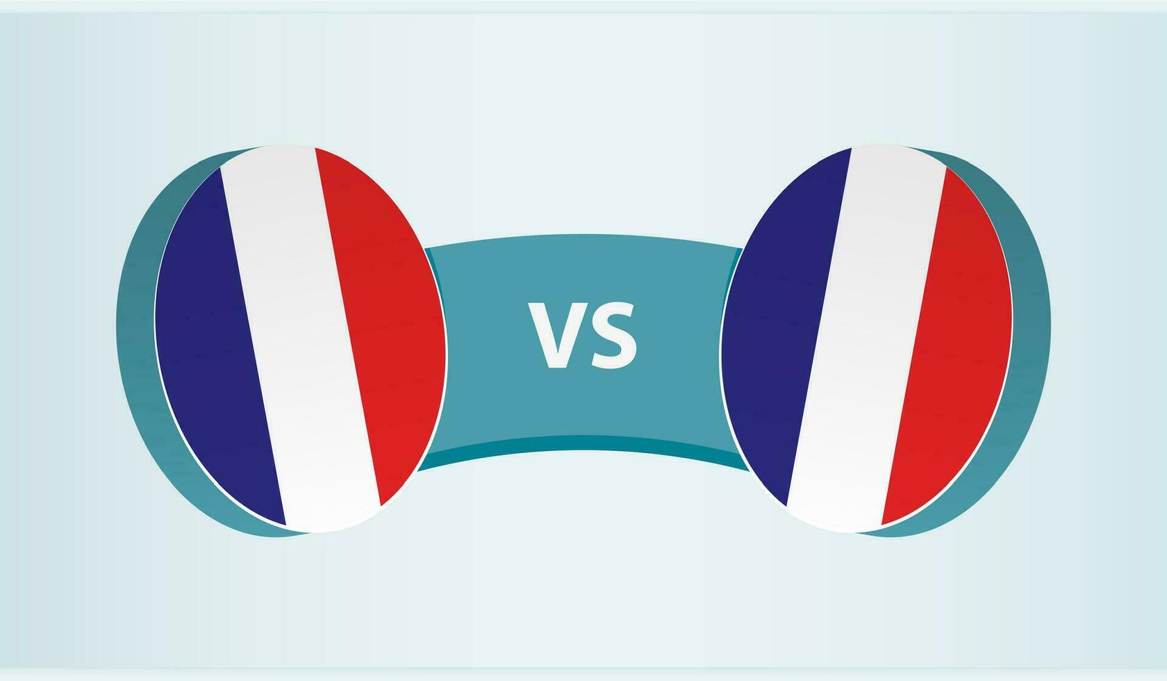 Francia contro Francia, squadra gli sport concorrenza concetto. vettore