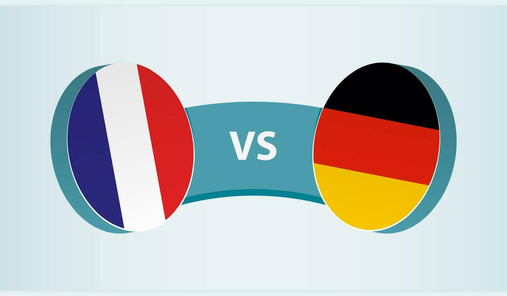Francia contro Germania, squadra gli sport concorrenza concetto. vettore