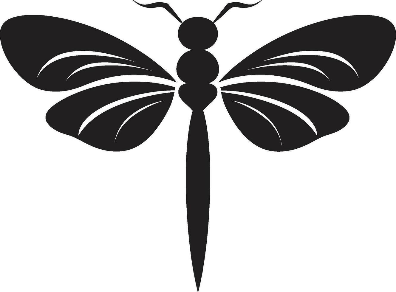 noir libellula simbolo ombreggiato bellezza libellula logo design vettore