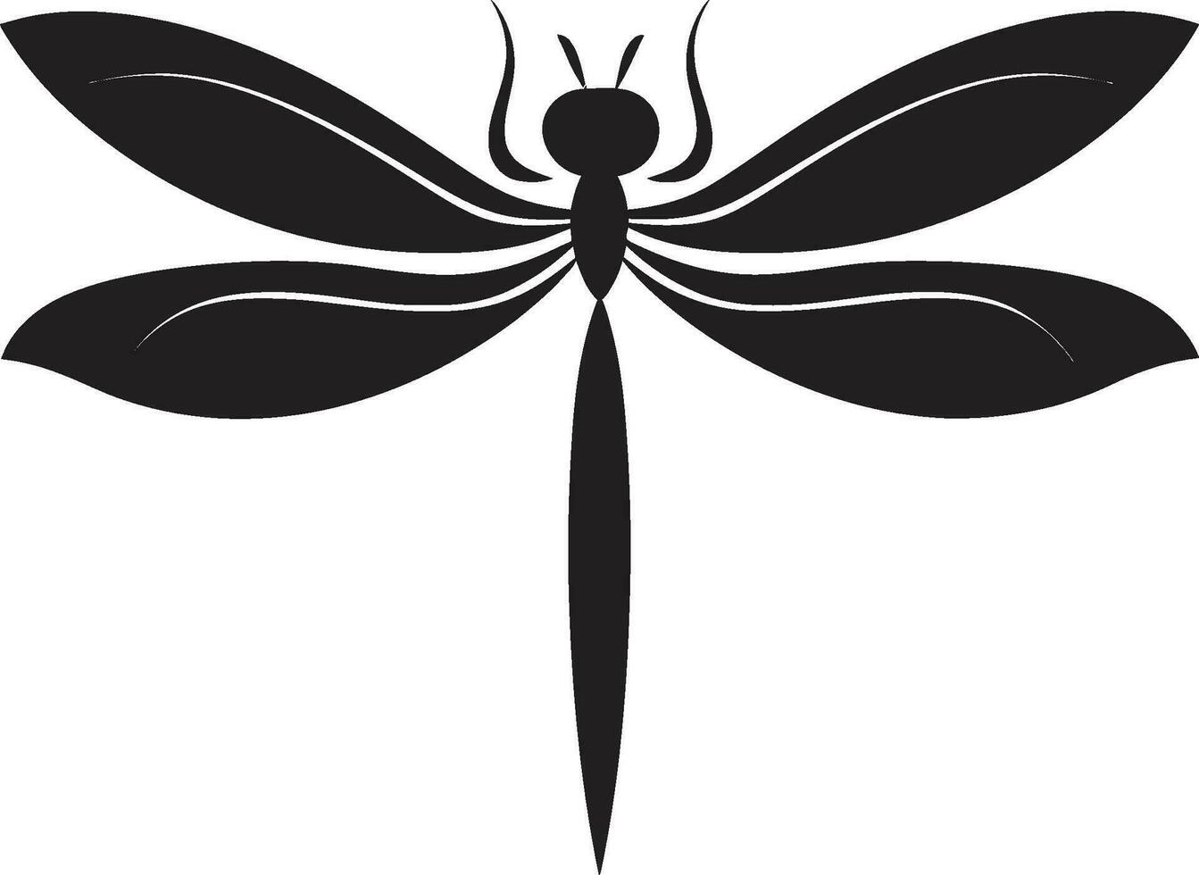 eleganza nel volo libellula logo vettore nel noir notturno enigma nero vettore icona con libellula