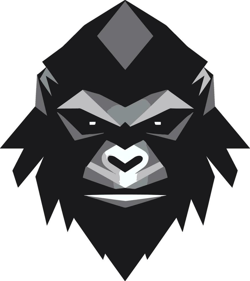 regale primate maestà nero emblema giungla eleganza nel nero gorilla icona vettore
