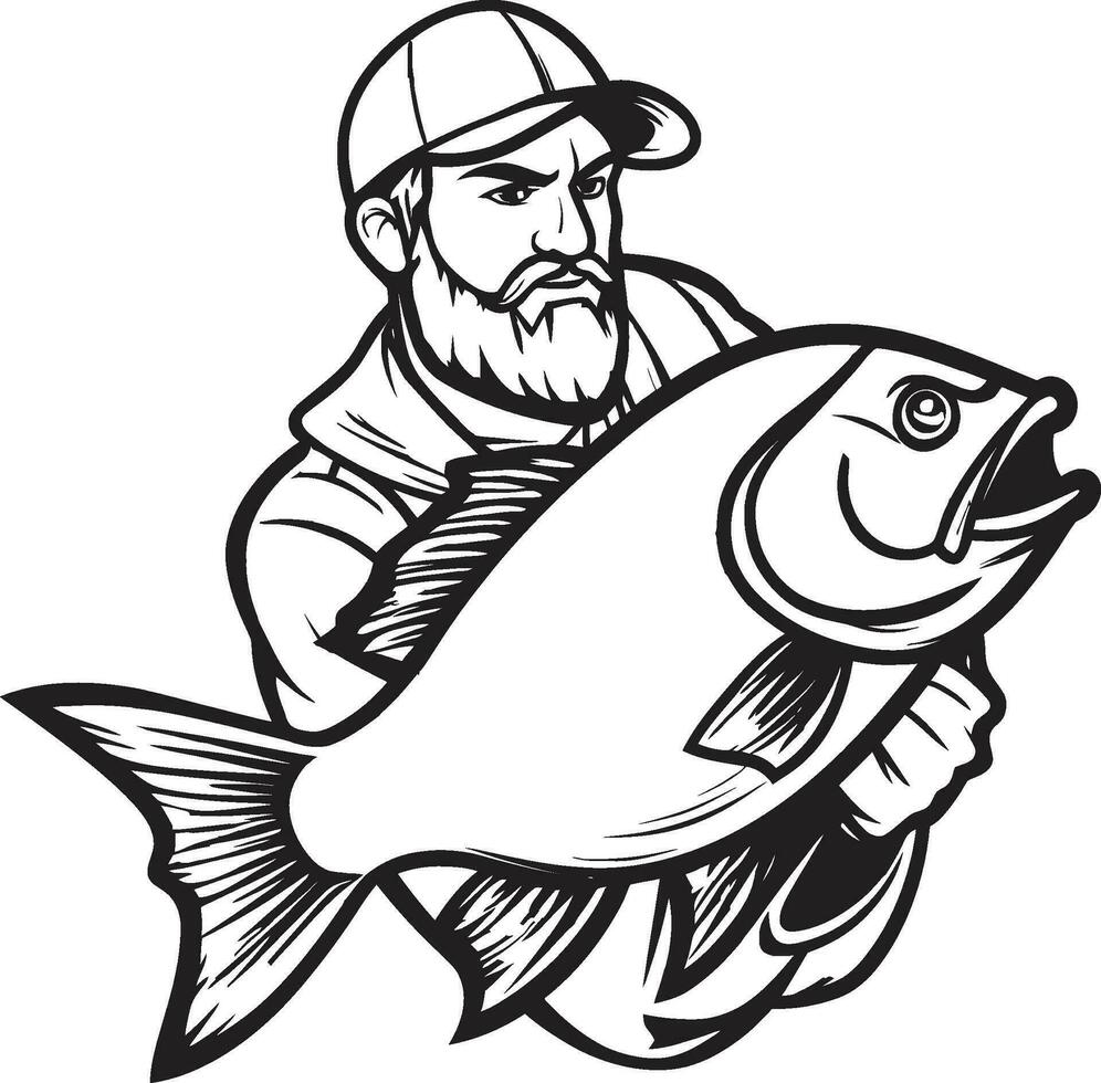 pescatore logo con acquerello struttura morbido e artistico pescatore logo con neon splendore luminosa e energico vettore