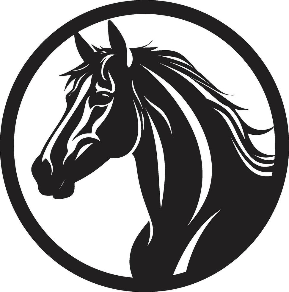 semplicistico bellezza nel nero equestre icona destriero silhouette maestà minimalista emblema vettore