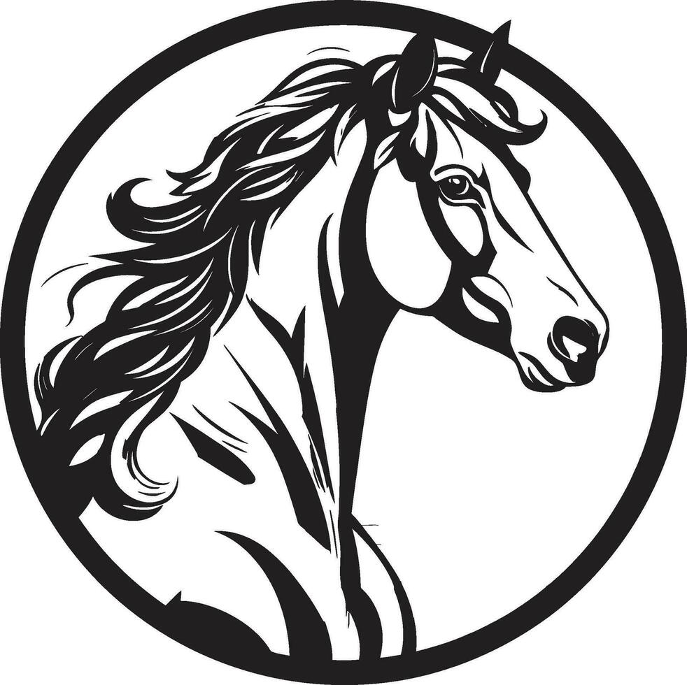 regale cavallo maestà emblematico logo semplicistico bellezza nel nero equestre icona vettore