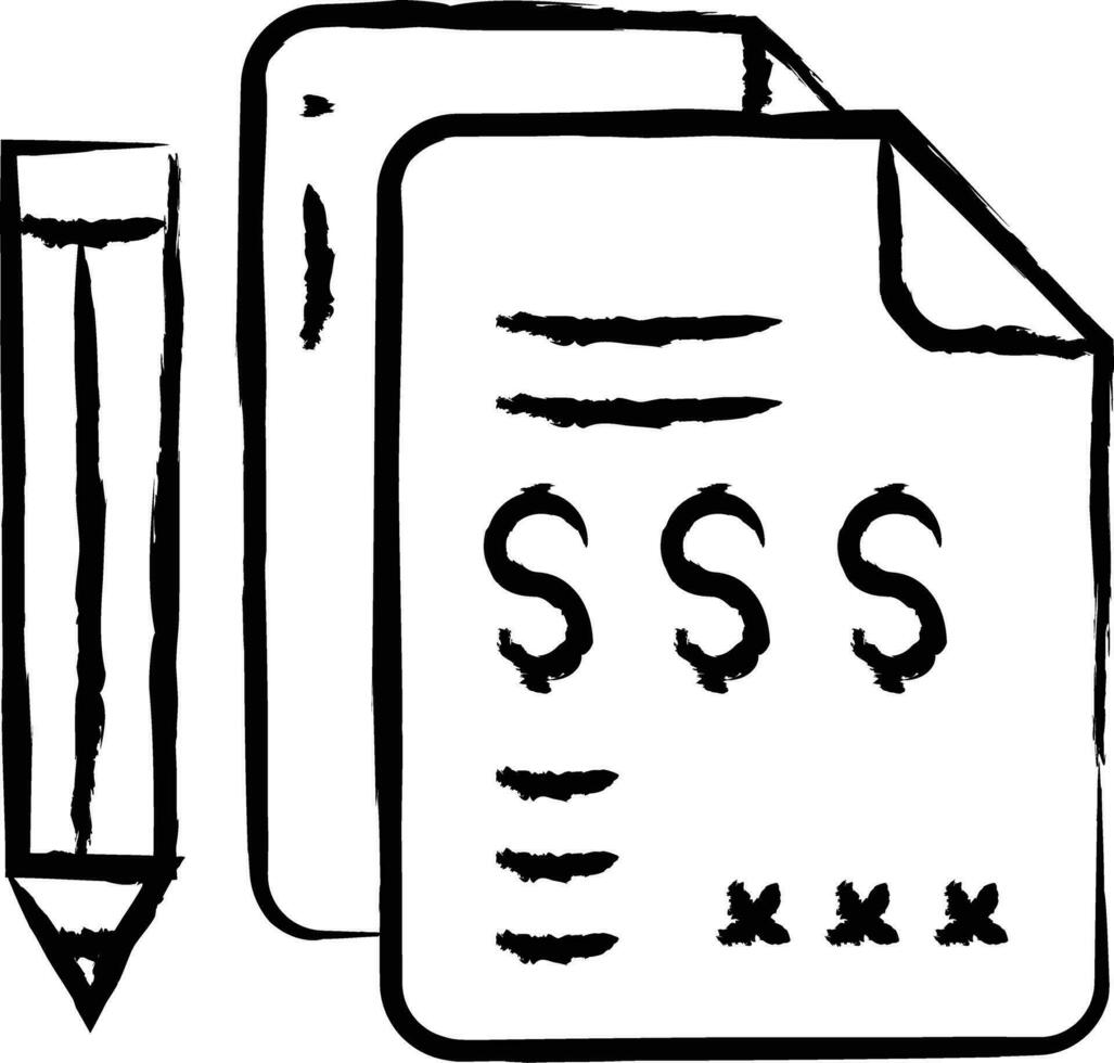 finanza documento mano disegnato vettore illustrazione