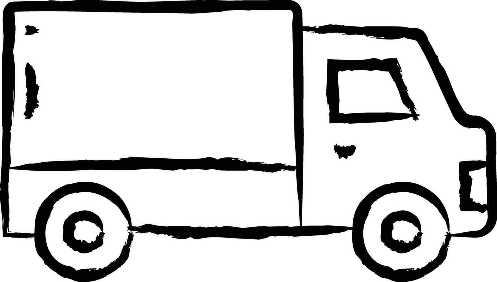 consegna camion mano disegnato vettore illustrazione