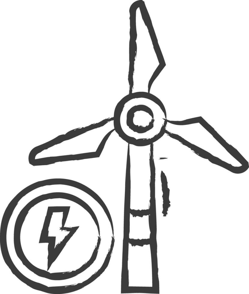 mulino a vento mano disegnato vettore illustrazione
