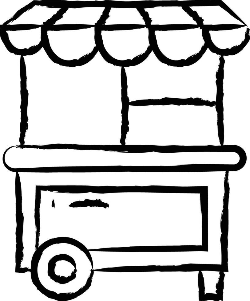 cibo carrello mano disegnato vettore illustrazione