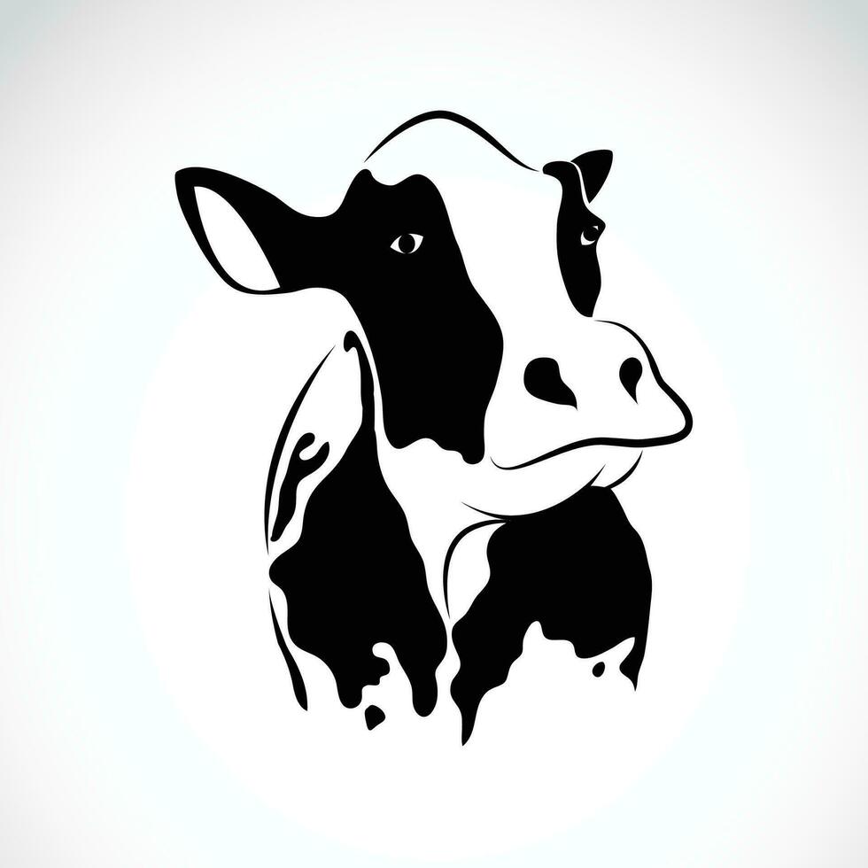 vettore di un' mucca testa su nero sfondo. azienda agricola animali. facile modificabile stratificato vettore illustrazione.
