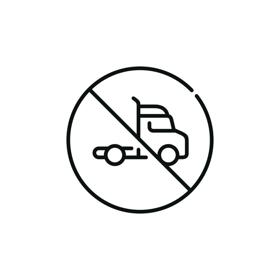 no camion linea icona cartello simbolo isolato su bianca sfondo. no veicoli permesso linea icona vettore
