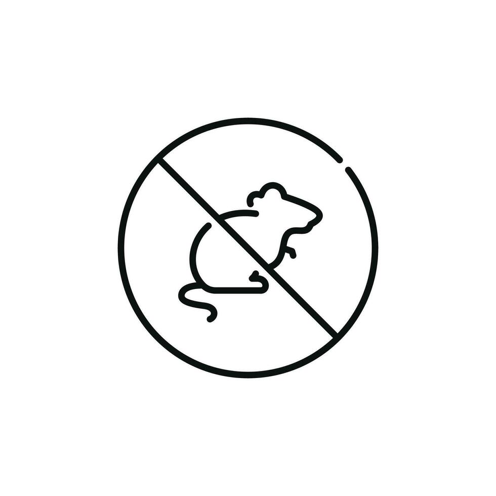 no ratti linea icona cartello simbolo isolato su bianca sfondo vettore