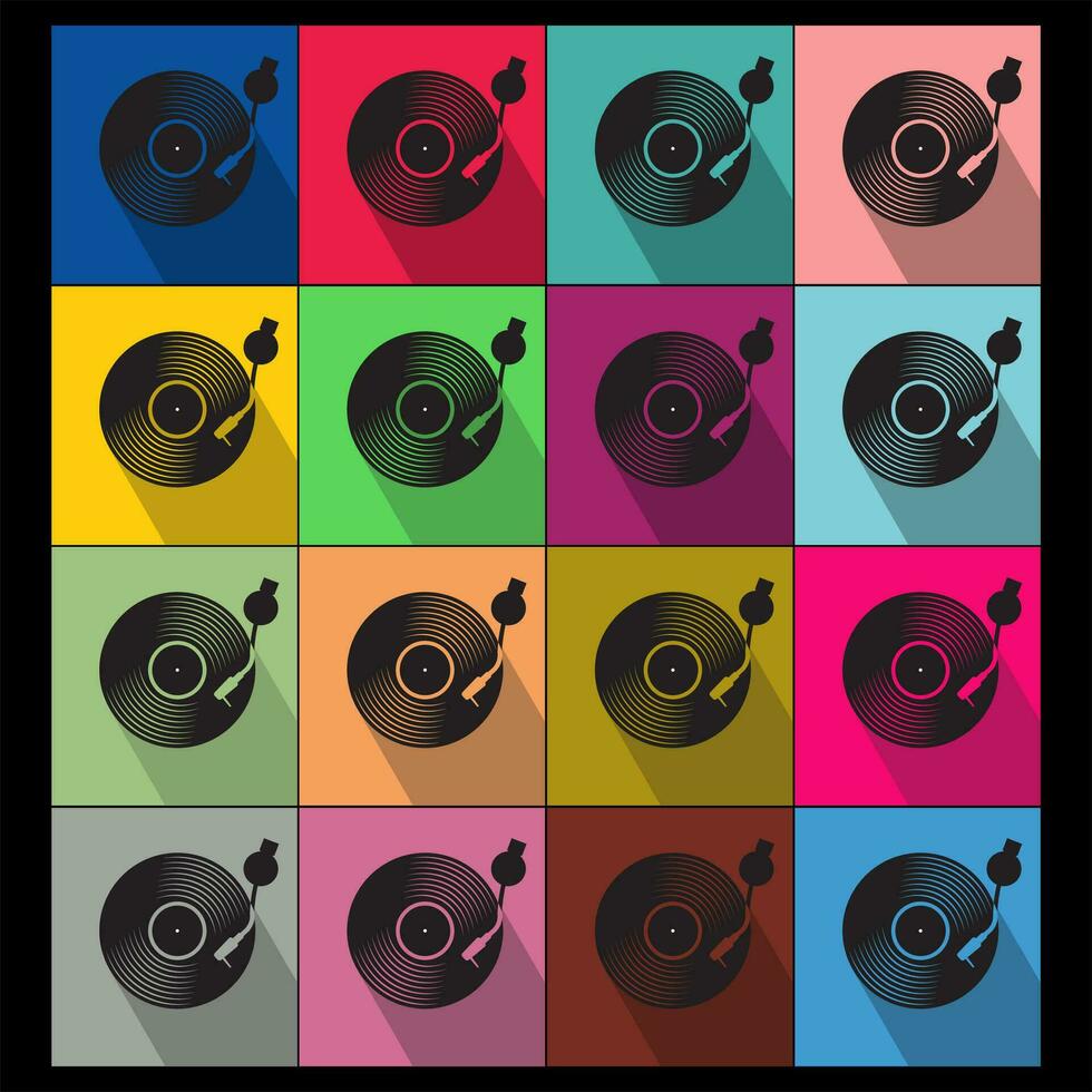 nero vinile disco disco piatto concetto vettore illustrazione