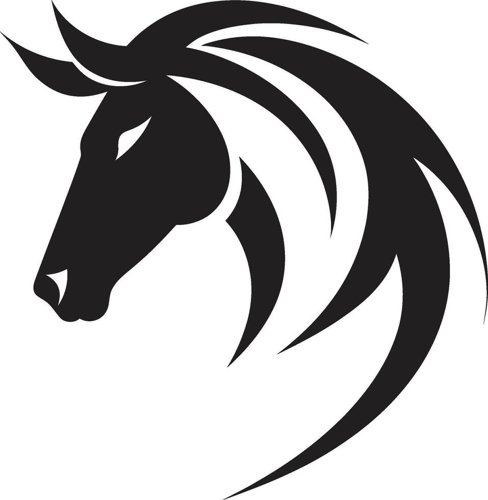 emblema di velocità minimalista vettore simbolo serenità nel monocromatico equino icona design