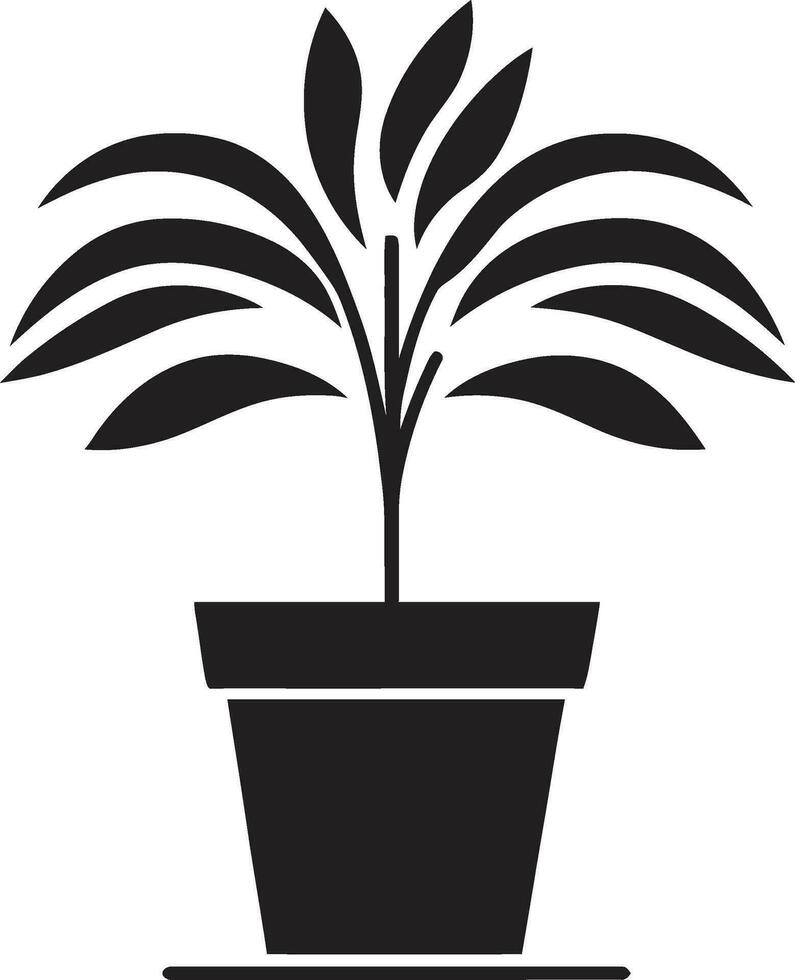 elegante oasi icona elegante ceramica simbolo minimalista giardino bellezza monocromatico emblema vettore