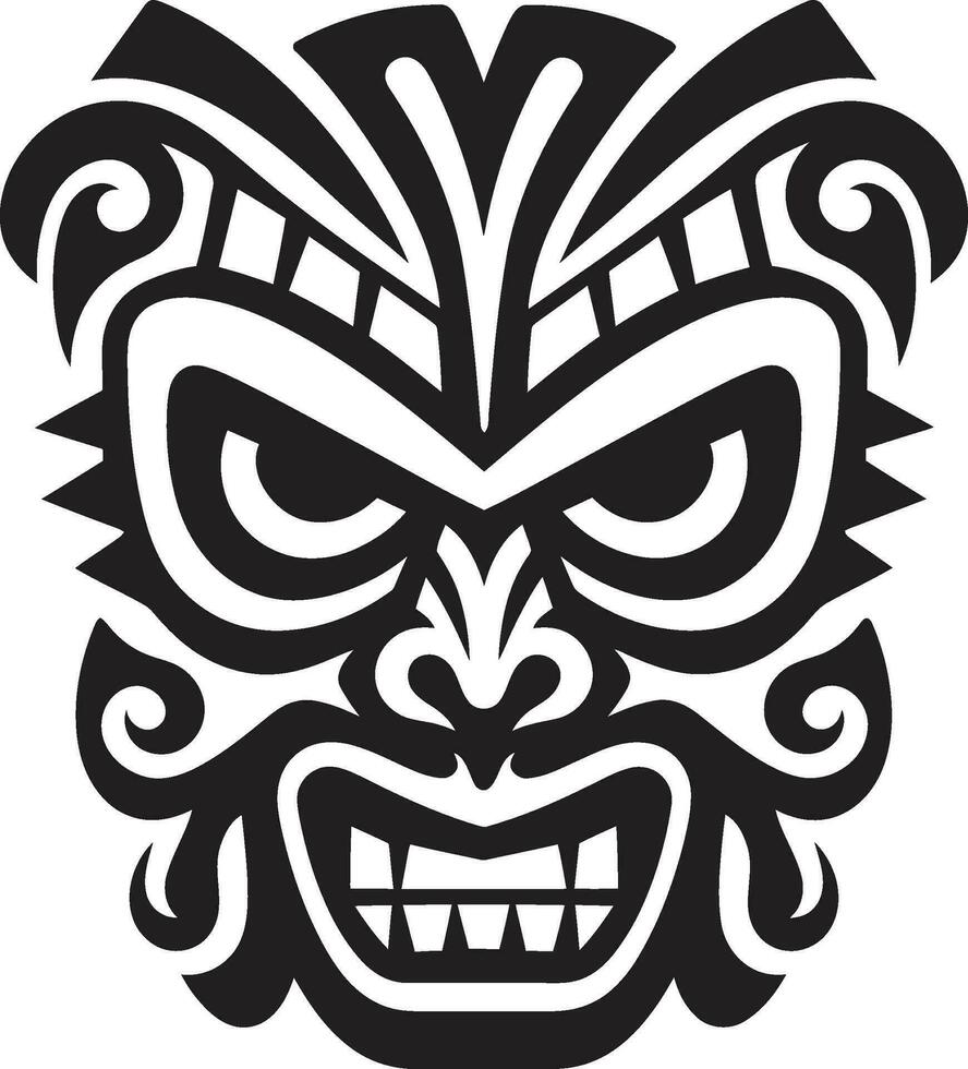 tribale maestà nel monocromatico emblematico design iconico eredità nel nero monocromatico emblema vettore