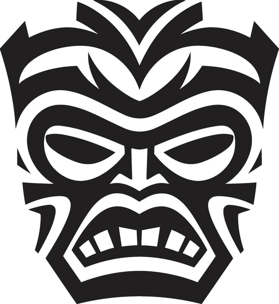 iconico tribale abilità artistica monocromatico design senza tempo tiki eccellenza nero logo arte vettore