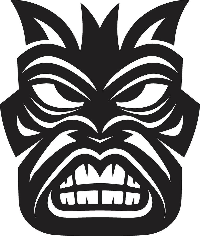 emblematico serenata nel nero tribale logo simbolo senza tempo totem maestà moderno tiki emblema vettore