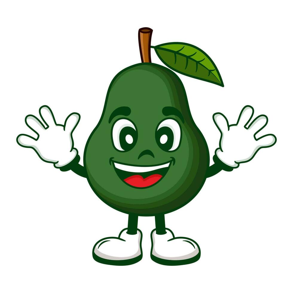 vettore carino avocado cartone animato personaggi illustrazione sorridente nel kawaii stile