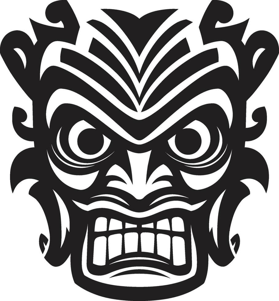 culturale icona di tradizione tiki vettore design senza tempo totem nel monocromatico iconico logo
