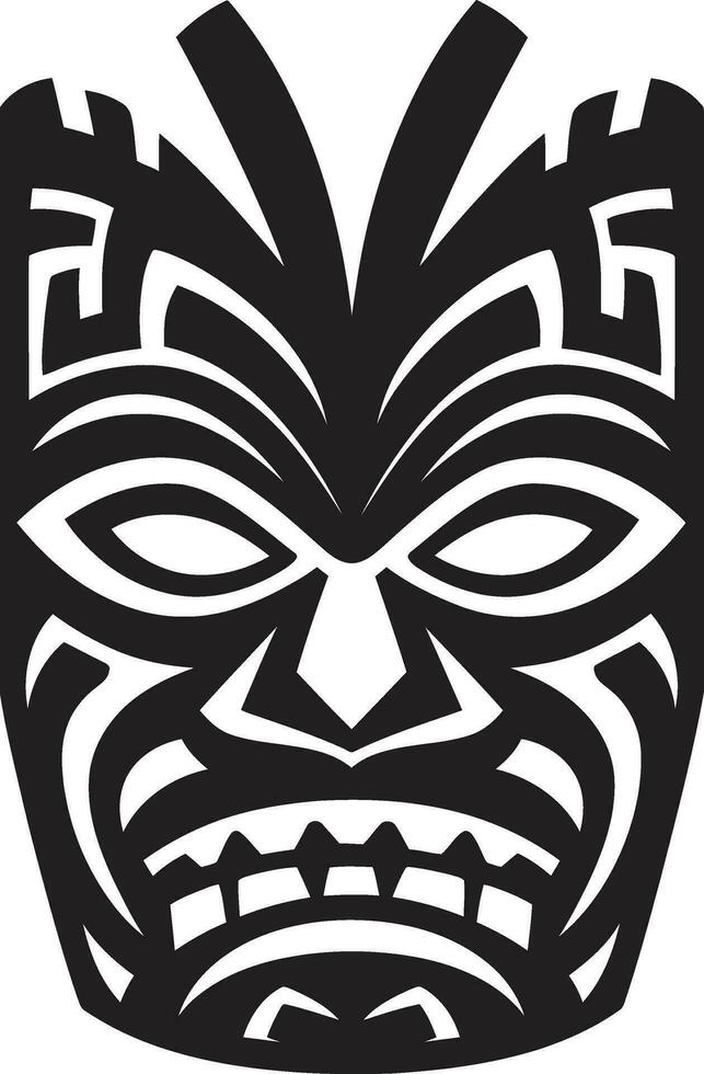 regale tiki silhouette moderno nero icona minimalista indigeno arte monocromatico emblema vettore