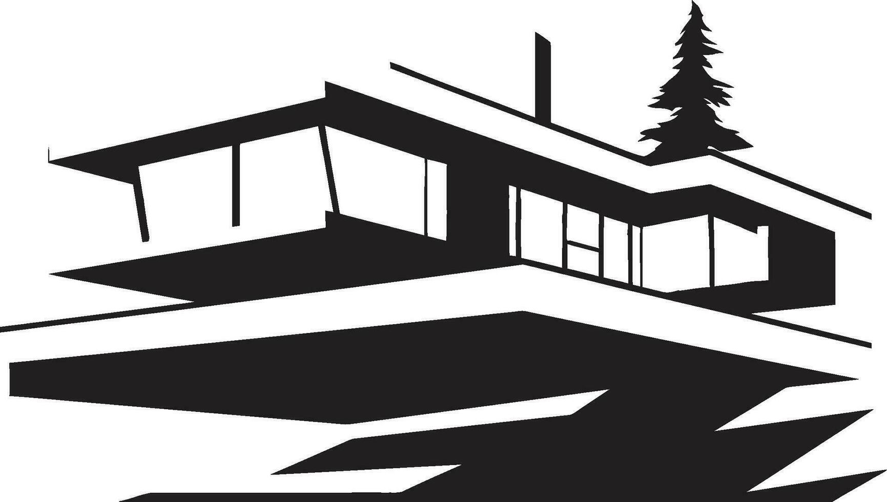 semplicistico villa immobili vero tenuta emblema design urbano maestà nel nero iconico villa vettore